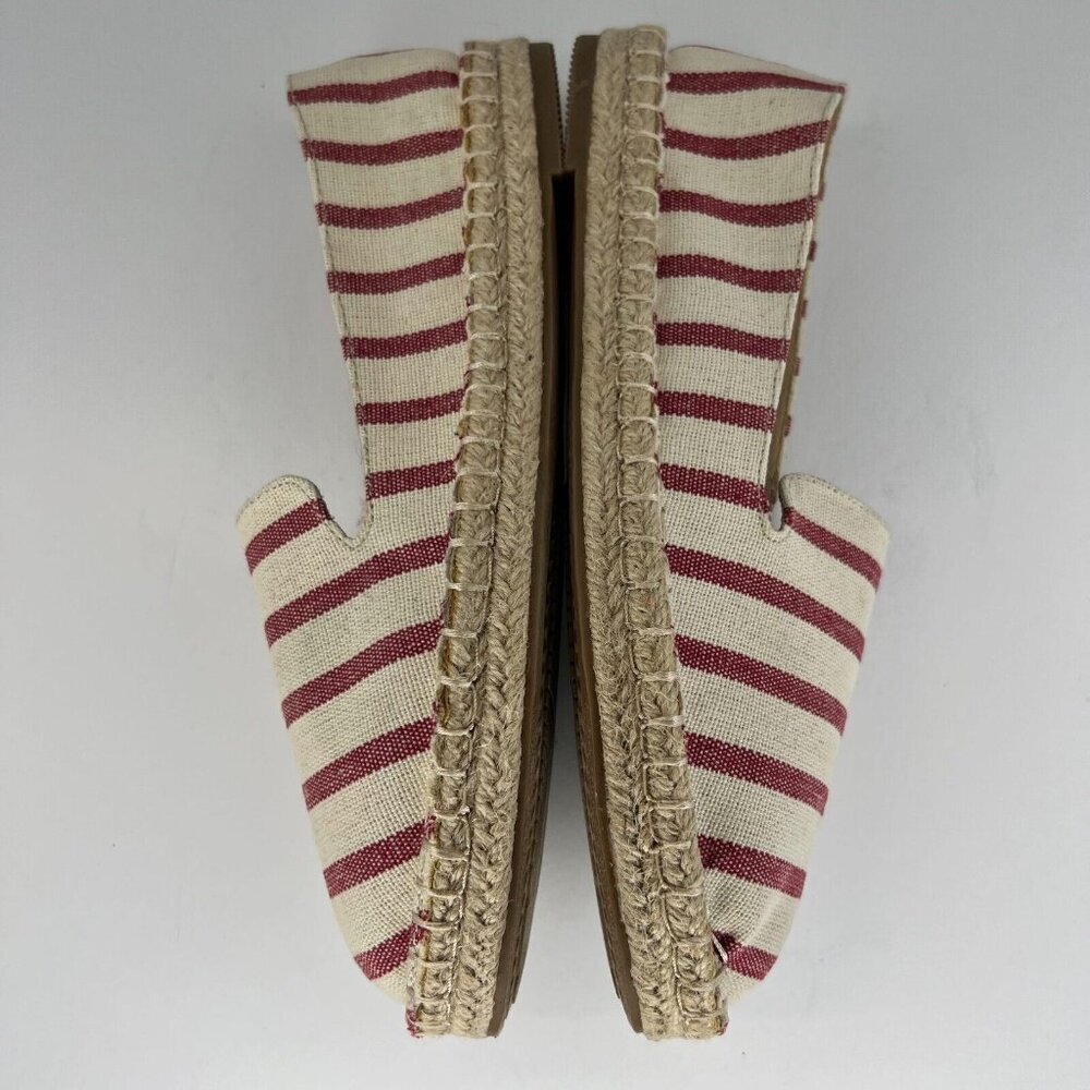 Time and Tru Womens Red Stripe Canvas Espadrille Casual Slip-On Size 7.5 Flats - Picture 7 of 10